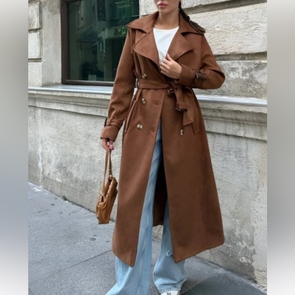 Edyisa suede trench coat - Picture 2 of 11